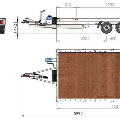 Dépanneuse Double Essieux Freinée uniplat 450 450×200